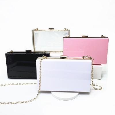 China Acrylic/PU ready to ship 2022 transparent boxed ladies purse hot-selling cross - body handbag women clear acrylic even clutch bag for sale