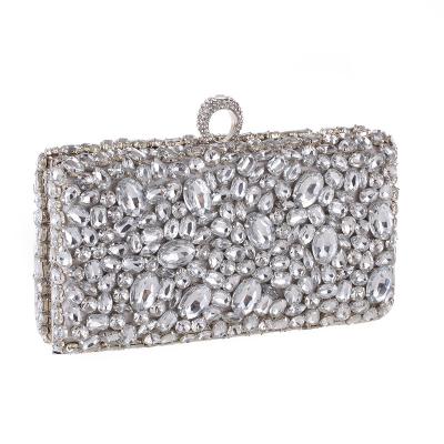 China Wholesale Good Quality Hard Crystal Clutch Bags Handmade Crystal Party Purse Party Purse Wedding Bag Fashionable Bag for sale