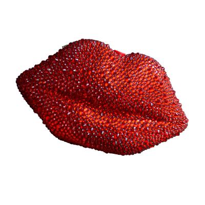 China Tough 2022 New Hot Crystal Rhinestone Red Unique Lip Evening Clutch Bags Women Money Purse Clutches Women Purses For Party for sale