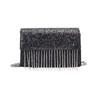 China PU New Arrival Material Junction Panel Textured Particle Clutch Purse Dinner Handbag Bright Bridal Instant Evening Clutch Bag for sale