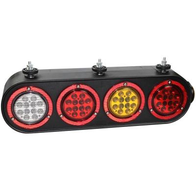 China Reverse Turn Brake Current (Reverse: White. Turn: Yellow. Brake: Red Round LED Truck Combination Rear Stop Turn Brake Truck Tail Light 10-30V Reverse Light Box for sale