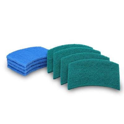 China Sustainable Blue Color Kitchen Dish Wash Moon Form Heavy Duty Abrasive Scouring Pad for sale