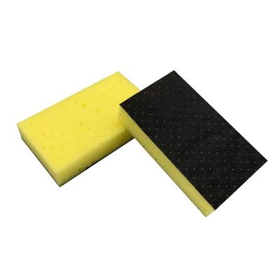 China Kitchen Viable High Quality Dish Shape Rectangle Jacquard Wash Cloth Cleaning Sponge Yellow Scrubber For Kitchen for sale