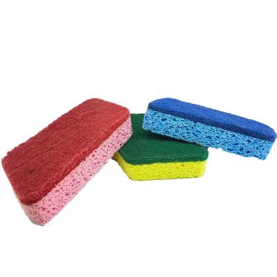 China Sustainable Multicolor Cellulose Sponge Scrubber Cleaning Brush With Super Absorption for sale