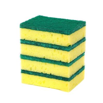 China Sustainable High Quality Household Fashion Hot Thick Green Color Square Shape Sponge Scrubber Scrubber for sale