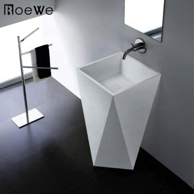 China Modern Irregular Hand Sink, Solid Floor Standing Bathroom Pedestal Outdoor Sinks, Resin Stone Compound Freestanding Wash Basin for sale