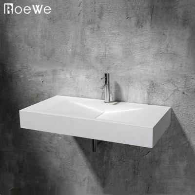 China Contemporary artificial solid exterior bathroom vanity countertop stone wallhang stone wash basin top wash sink for sale