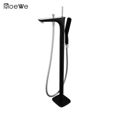 China Without Slide Bar CUPC Approved Modern Single Bracket Bathroom Faucet, Design Floor Freestanding Brass Body Faucet for sale