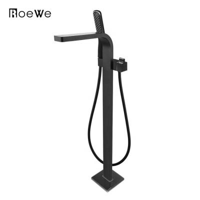 China Floor Stand Faucets CUPC Approved Bathroom Shower Mixer Floor Standing Faucet Matching Stand Tub, Brass Floor Freestanding Tub Faucet for sale