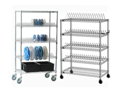 China SMT SMD Reels Storage Carbon Steel SMT ESD SMD PCB Coil Storage Shelving Rack Rack Trolley Cart for sale