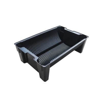 China Recyclable Black Plastic Anti-static ESD SMT Coil Bin For Storage SMD Roll Circulation Tray Box 550*350*175mm for sale