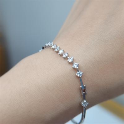 China CLASSIC Lab Created HPHT 0.95/11ct Diamond Bracelet 18k White Gold For Sale,Bangle Diamond for sale