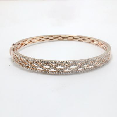 China CLASSIC 18K White Gold Female Tennis Bracelet Lab Diamond Bangle Bracelet for sale