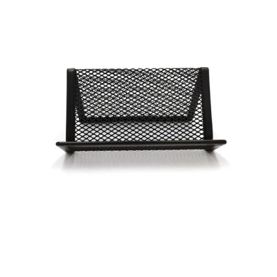 China Desktop Business Card Holder Metal Mesh Black Metal Mesh Office Product Office Business Card Holder Business Card Holder for sale