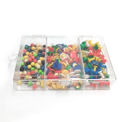 China Good Colored Custom Push Pin Thumbtack With Pp Box Convenient Classification Price Office Equipment for sale