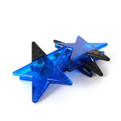 China Office Fashion High Quality Promotional Gift Durable Plastic Colorful 5 Stars Shaped Clip for sale