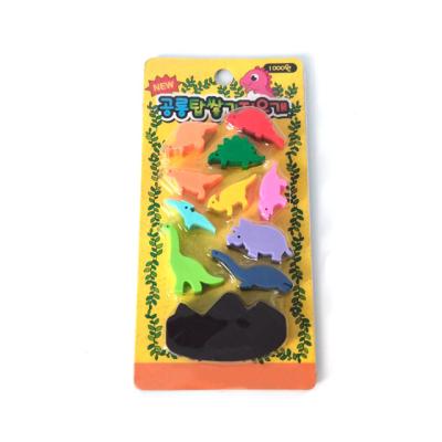 China Students Eraser Mini Dinsaurs Shaped Eraser Student Stationery Pencil Eraser Set for sale