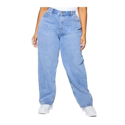 China Sustainable Factory Custom Plus Size Vintage Washed Custom Pattern Mom Women Jeans 2023 for sale