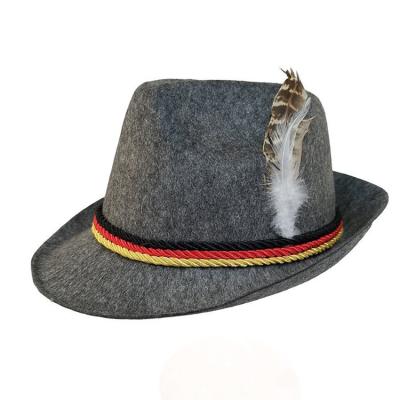 China Custom Men Felt Hat Felt Hats German Festival Party Fest Character Beer Oktoberfest Hat With Feather for sale