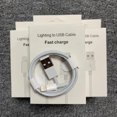 China Mobile Phone 1m White Lighting To USB Cable Charging Wire Charger Fast Data Transfer For iPhone IOS Smart Phone for sale