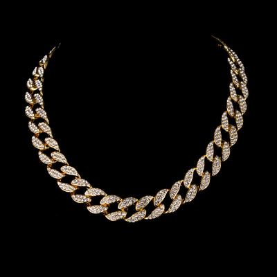 China Hiphop 18k Gold Finish Iced Out Thick Miami Cuban Link Chain Necklace Hip Hop CZ Miami Cuban Link Chain Necklace for sale