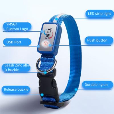 China Reflective Led Collar USB Rechargeable Pet Collar With Led For Safety Walking Pet for sale