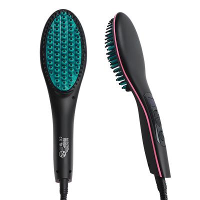 China Best Appearance Fashionable Selling Electric Hot Flat Iron Fast Hair Styling Straight Brush Tool LCD Display Hair Straightener Lazy Comb for sale