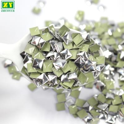 China Wholesale Head Silver Square Hot Fix Flatback Spot Nail Special Shaped Nail Head is used for processing clothing bags and shoes for sale