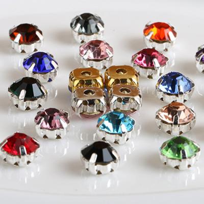 China Pointback Crystal Glass Stones For Clothes, silver gold plating brass claw setting/sew on rhinestone for sale