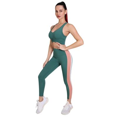 China Wholesale New Arrival Women Breathable Sports Suit High Waist Seamless Leggings Push Up Bra Customized Logo Sports Suit for sale