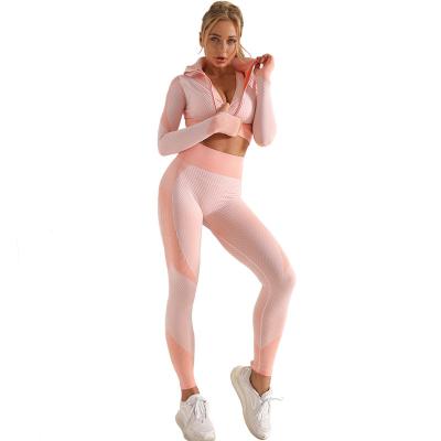 China Other Seamless Long Sleeve Yoga Wear Autumn And Winter Sports Suits Tight Workout Clothes Tops High Waist Yoga Pants Women for sale