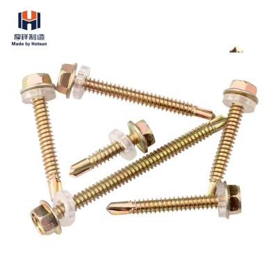 China Pan Hexagon Gasket Head Self-Drilling Metal Roof Screws Stainless Steel Big Round Head Phillips Screwdriver Self-Drilling Screw for sale