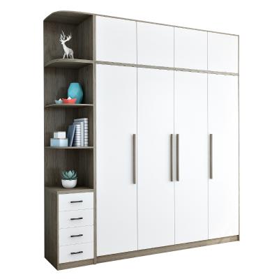 China Simple and economical wardrobe (on the other) three-door bedroom locker wardrobe solid wood locker room customized adjustable four-door furniture rental for sale