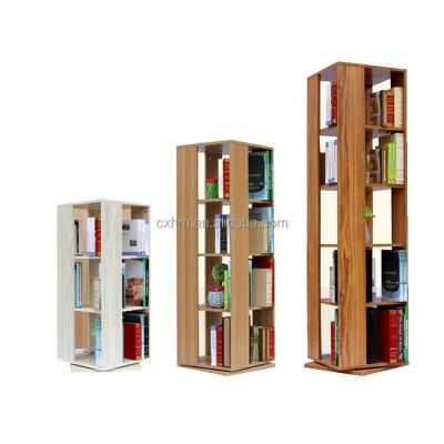 China New Children's Modern Design Adjustable Space-saving 360 Degree Rotation (Other) Bookcase Wooden Revolving Shelf For Kids for sale