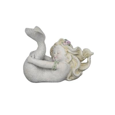 China Europe newly designed manual mold made resin craft mermaid statue decoration, suitable for indoor and outdoor decoration for sale