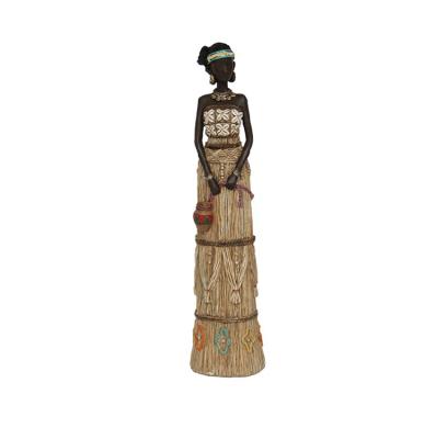 China China Casts Resin Handmade Craft Statuettes Home Decor Resin Gifts Black African Woman Statuettes for sale