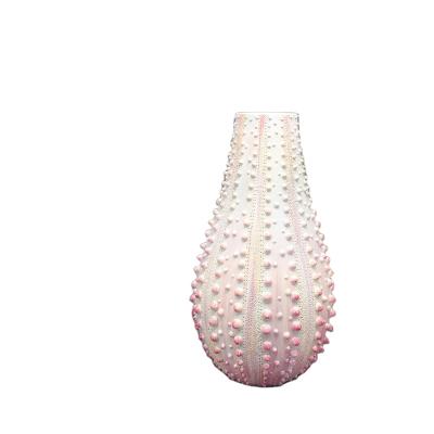 China China sea urchin vase decorated with red resin, decorated with statues of sea creatures, suitable for indoor and outdoor decoration for sale