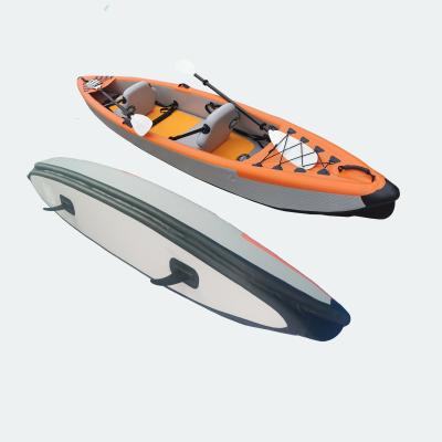 China PVC Tarpaulin Wholesale PVC& EVA Polyester 2 Person Inflatable Kayak Boat For Sale for sale