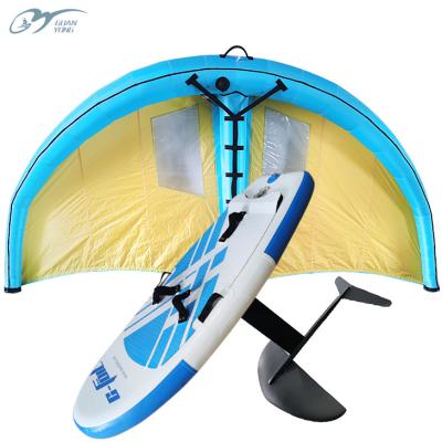 China Unisex Portable Water Game Three Piece Set Inflatable Fiber Inflatable Electric Hydrofoil Carbon Panel Aluminum Wing Surfing Set for sale