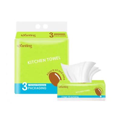 China Wholesale Eco-Friendly China 2 Layer Absorption Disposable Kitchen Paper Cleaning Cloth for sale