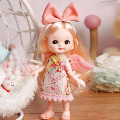 China Wholesale Plastic Toy Original Design 16Cm Doll Factory Clothes Dress Up Baby Plastic Dolls Mini Toys Girls Doll for sale