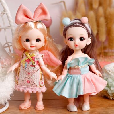 China The Other Wholesale Gift Toy Box Set Fashion Girl Dolls Toy Pretend Play House Dress 6 Inch Up Doll Girls Toys for sale