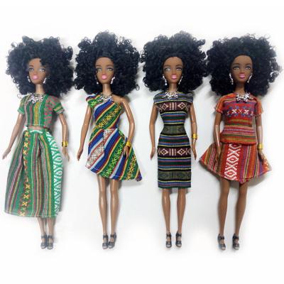 China DIY PLAY 12.5 Inch Vinyl Plastic Doll African American Girl Doll Toy Black Dolls For Girls for sale