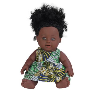 China 12 Inch Educational Toys Realistic Vinyl Plastic African American Black Dolls Shape Toys Doll For Girl Children for sale