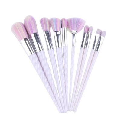 China Angular Blush Household Base Eyeshadow Blusher Makeup Tools 10 Pcs Luxury Customized Makeup Brush Set for sale