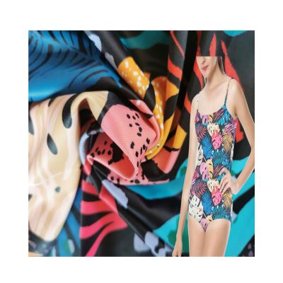 China High quality eco-friendly printed 4 way stretch nylon spandex recycled fabrics for bikini for sale