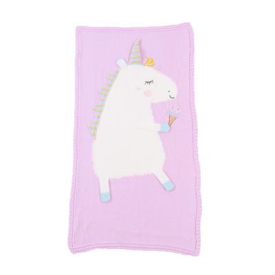 China Anti-Static Baby Boys Soft Blanket Unisex Baby Safety Plush Animal Pattern Knitted Toddler Newborn Blanket for sale