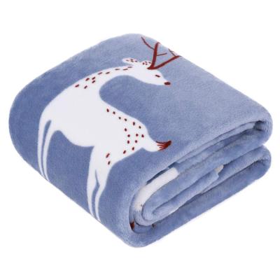 China PORTABLE Custom Logo Soft Cheap Blanket Throw Print Doublel Sides Brushed Fleece Throw for sale