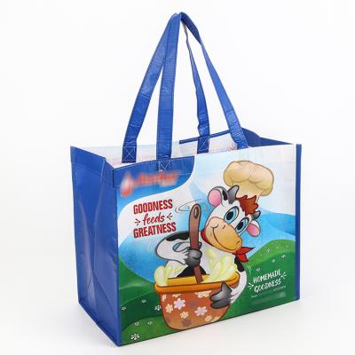 China Custom Eco Friendly Recycled Laminated Nonwoven Material Reusable Shopping Collapsible Rpet Tote Bag Shopping Wholesale for sale