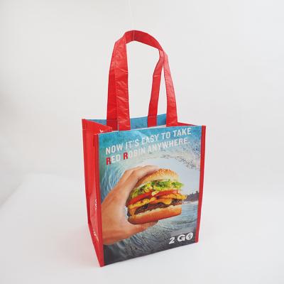 China Folding Customize Eco Rpet High Quality Reusable Laminated Laminated Foldable Grocery Bag for sale